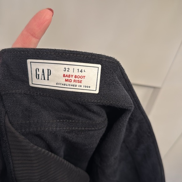 Gap Mid Rise Faux-Leather Baby Boot Jeans - black  Size 32/14L - Picture 3 of 4